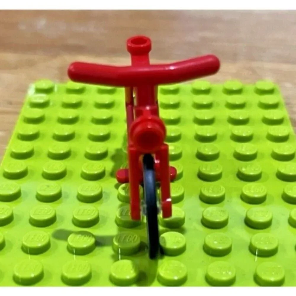 Lego Minifig RED BICYCLE - City Town Boy Girl Bike w/2 Black Wheels Tires